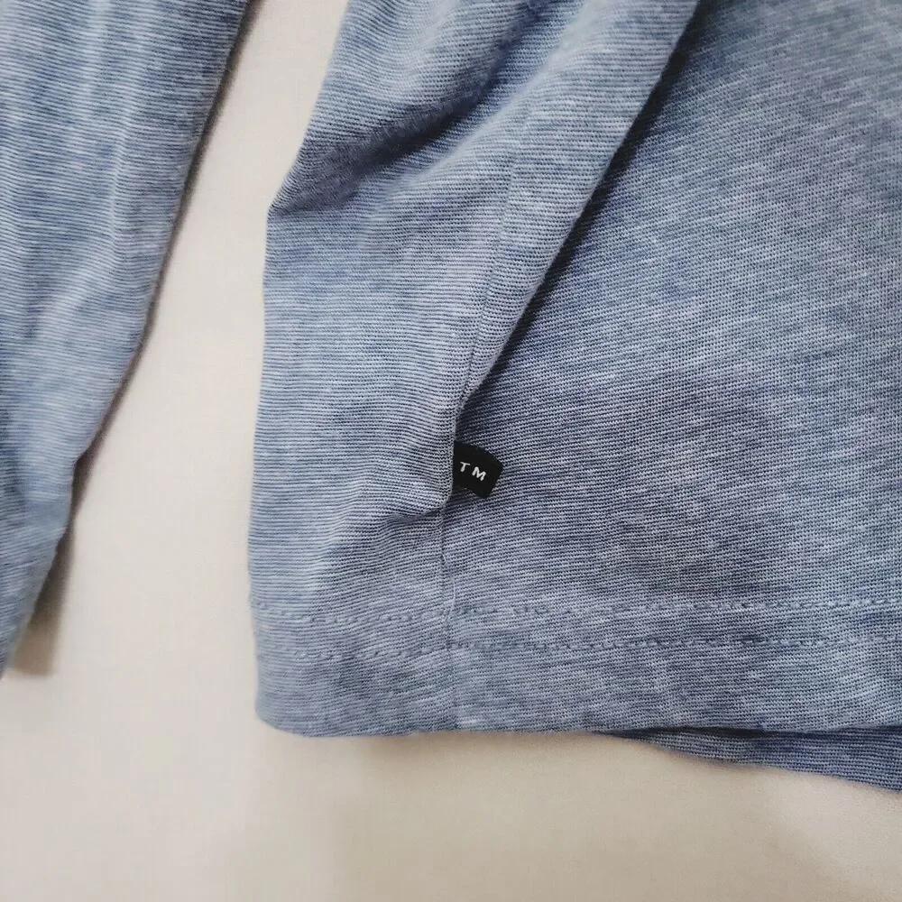 Travis Mathew The Crew Long Sleeve Shirt Stretch‎ Heather Blue Golf Mens XXL